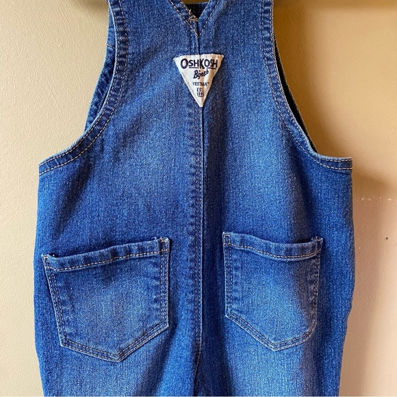 OshKosh B'gosh Girls Floral Denim Overalls Size 12 Months - Picture 9 of 11